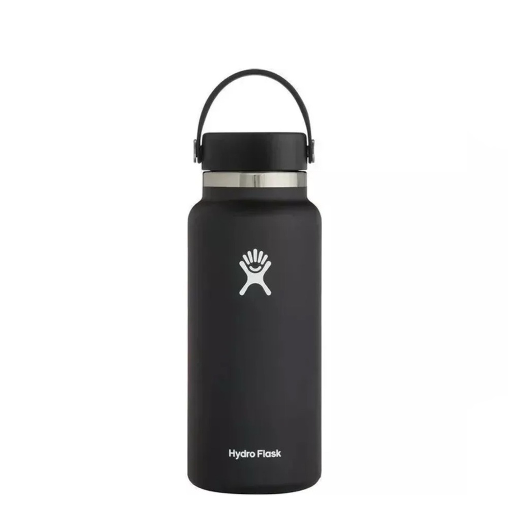 Hydro Flask Water Bottle 32oz wide mouth flex cap brand new black